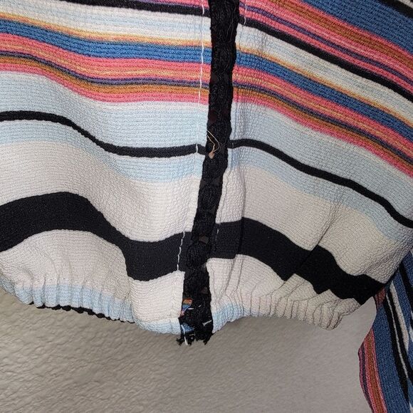 Lane Bryant long sleeve striped peplum top blouse 18/20 - Picture 3 of 8